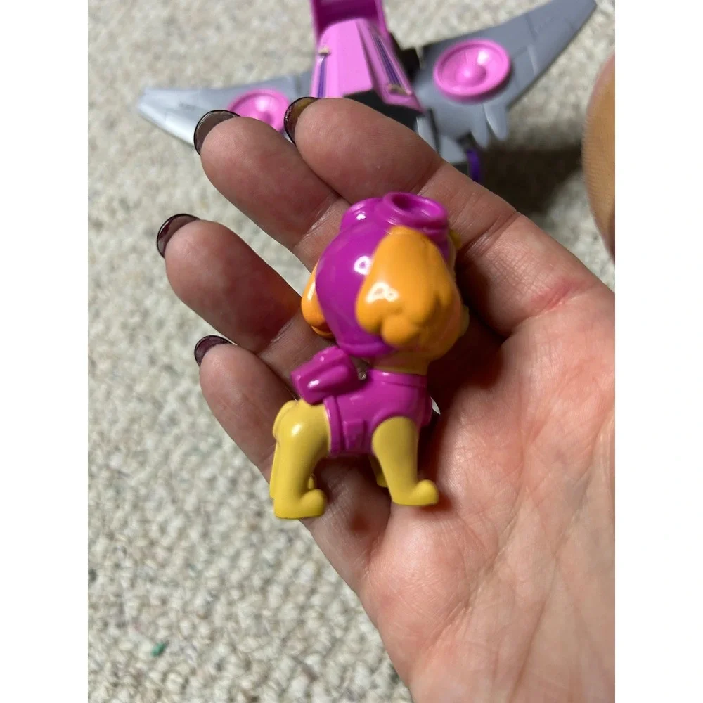 Paw Patrol Skye Mighty Pups Super Paws Deluxe Transforming Jet Pink Grey Toy‎